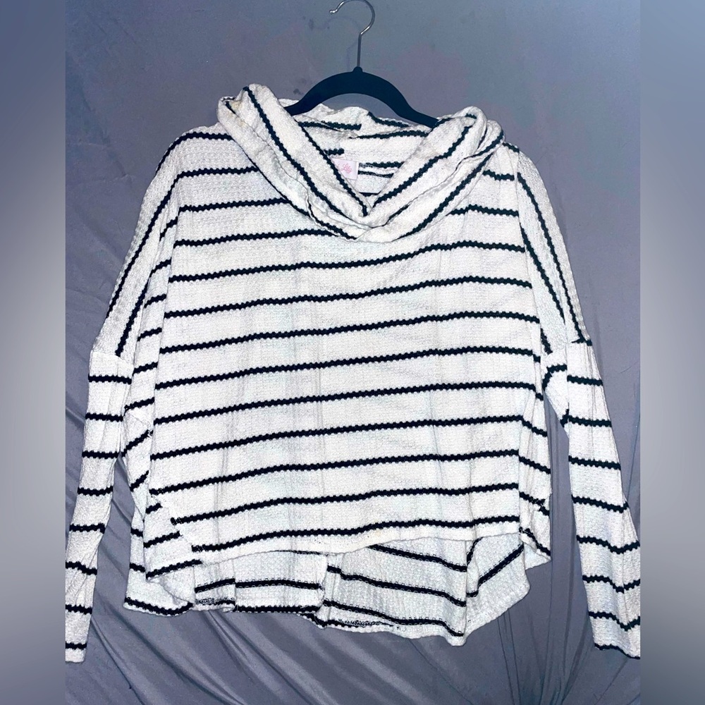 Black and white striped long sleeve shirt